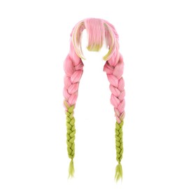 miccostumes Women's Mitsuri Kanroji Green Pink Gradient Color Cosplay Wig (Green Pink)