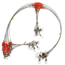 OROOTL Fishing Wire Leader Rigs Stainless Steel Fishing Leader Rigs 12pcs Saltwater Fishing Leaders Rigging with Swivels Snaps Beads Fishing Trace Lure Tackle 1 Arm 2 Arms