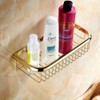 Beelee Wall Mounted Golden Brass Bathroom Commodity Shelf Shower Caddy