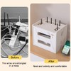 Wooden Router Shelf, Desktop WiFi Router Storage Box Modem Rack