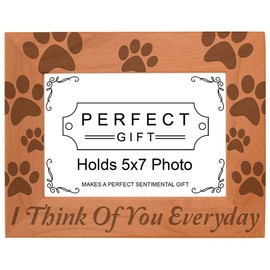 Gifts For All By Rachel Olevia Pet Memorial Gift I Think of You Everyday Natural Wood Engraved 5x7 Landscape Picture Frame Wood