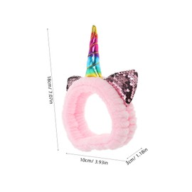 minkissy Unicorn Spa Headband for Women Cute Fleece Face Washing Hairband Lightweight Makeup Accessory for Skincare and Bathing Activities