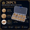 Gold Buttons for Blazer, 28pcs Metal Blazer Buttons for Clothes,