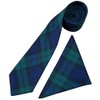 Men's Black Watch Tartan Neck Tie & Hanky Set