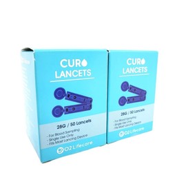 CUROfit 28G 100 Twist Top Lancets, Simple Comfortable Blood Glucose & Cholesterol Measurements