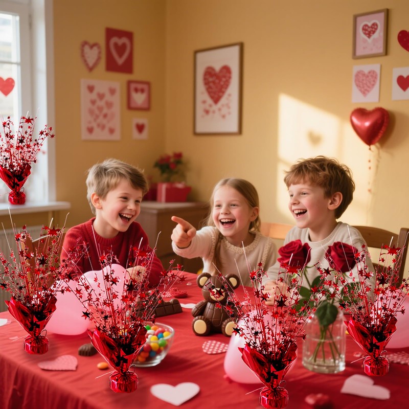 FUBININA 6 Pack Metallic Foil Spray Centerpiece Star Table Decoration