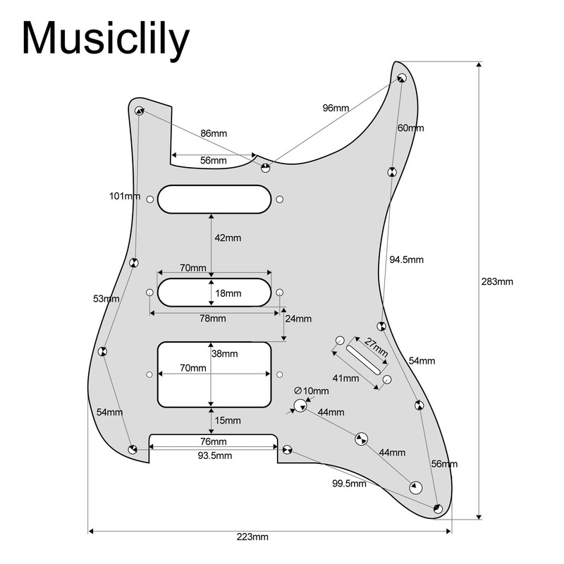 Musiclily Pro 11 Hole SSH Stratocaster Pick Guard for American