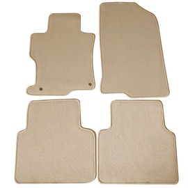 Floor Mat Compatible With 2008-2012 Honda Accord | Front & Rear Beige 4PC Nylon Car Floor Carpets Carpet liner by IKON MOTORSPORTS |  2009 2010 2011