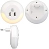 Luminea USB Power Supply: LED Socket Night Light with PIR