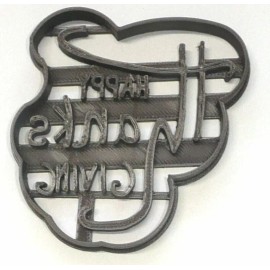 AJT HAPPY THANKSGIVING WORDS FANCY FONT LETTERS COOKIE CUTTER USA PR3867