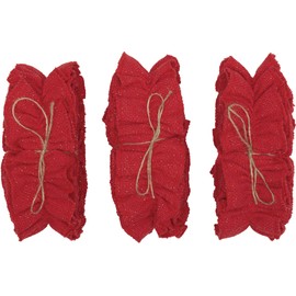 VHC Brands Shimmer Burlap Red Set of 3 9ft Garland