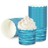 JarThenaAMCS 100Pcs Ocean Wave Paper Baking Cups Blue Ocean Cupcake