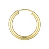 NKlaus 2563 Single Hoop Earrings 925 Sterling Silver Gold-Plated 2.5