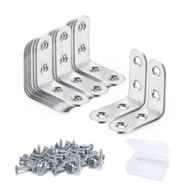 20 Pcs Awenbin Stainless Steel Corner Code L-Shaped Heavy-Duty Joint Right Angle Bracket, Used for Wooden, Furniture, and Shelf Installation Connection Support, 40mm x 40mm x 16mm