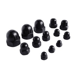 Black Stainless Steel Cap Nut M3 M4 M5 M6 M8 M10 Hex Acorn Dome Head Nuts for Screws Bolts - Pack of 6 (M8)