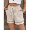 SweatyRocks Women's Summer Casual Eyelet Shorts Trendy Ruffle Boho Drawstring