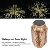 LED Solar Lantern Waterproof Hanging Metal Lamps Small Hexagonal Lantern
