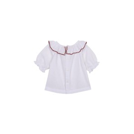 Gocco Baby Boys' Blouse Con Volante EN EL Cuello Con Borda Blouse, Blanco, white