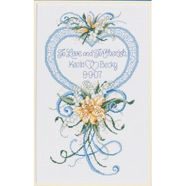 Janlynn 1-Piece Cherish Wedding Heart Counted Cross Stitch Kit