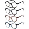 EYEURL 4-Pack Blue Light Blocking Reading Glasses for Women/Men Round