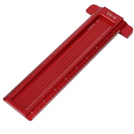 TS-8 T-Type Ruler Aluminum Hole Positioning Square Ruler Precision Woodworking Scriber 233 x 88 x 14mm(Red)