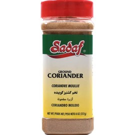 Sadaf Coriander Ground - Coriander Powder - Indian Dhania Powder - Cilantro molido - Grounded Coriander Seeds - 8 oz Bottle With Shaker Top