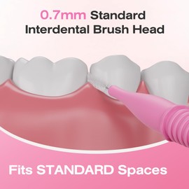 Annauiy I-Shaped Interdental Brushes, Standard, Pack of 40, Reusable, 0.7 mm, Teeth Cleaning Spaces, for People with Medium Gaps