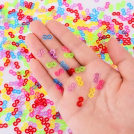 500PCS S Clips Rubber Band Clips Plastic Connectors Refills Kit Clip for Loom Bracelets DIY Handicrafts, Exquisite Gadgets, Toys for Kids, Boys and Girls (Colorful)