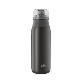 alfi Element Bottle 600 ml, Matte Black, Lightweight Stainless Steel Drinking Bottle, Completely Leak-Proof with Screw Cap, for Carbonated Drinks, Small, Dishwasher Safe, BPA-Free