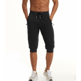 MAGCOMSEN Mens Capri Pants Biker Shorts Joggers Training Shorts Men 3/4 Shorts Knee Length Shorts Athletic Shorts Bodybuilding Shorts Jogger Shorts Capri Shorts Navy