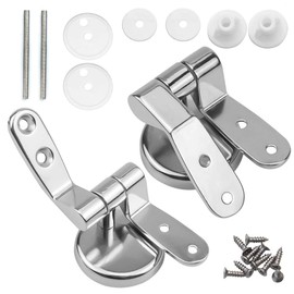 HQdeal Toilet Seat Hinges Fittings, Chrome Finished Toilet Seat Fittings and Fixtures Perfect for Most Wooden | Resin | MDF Toilet Seats