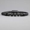 COAI Genuine Lava Magnetic Clasp Leather Mala Prayer Stones Bracelet