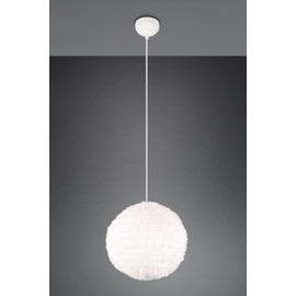 lightling Frieda Pendant Lamp with Plush Shade, Height Adjustable, Ceiling Mounting, Excludes 1 x E27 Max. 10 W, Diameter 35 cm, Height 150 cm