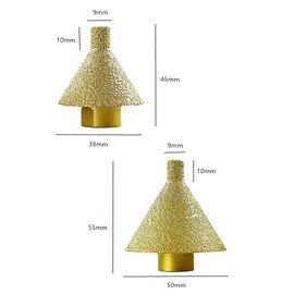 2 Pcs Diamond Beveling Chamfer Bit for M10 Thread Adapter, Cone Carve Polish Grinding Wheel 38mm and 50mm Hole Diamond Countersink for Existing Holes Enlarging Shaping