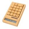 Wooden Calculator Solar Battery Powered 18 Keys Large LCD Display