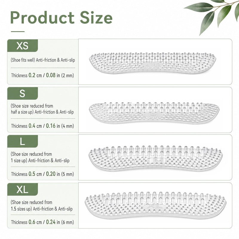 4 Pairs Silicone Heel Grips Cushions Heel Protectors Pads