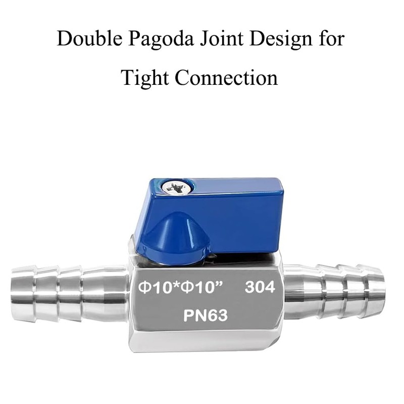 Barbed Ball Valve 8mm Stainless Steel Pagoda Joint Quick Connect