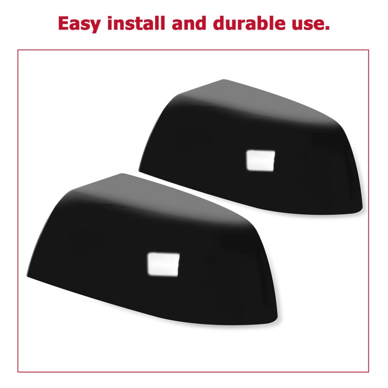 HECASA Gloss Black Side Mirror Cover Cap Replacement For Toyota