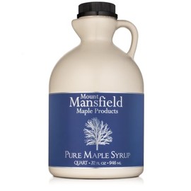 Mansfield Maple Pure Vermont Maple Syrup in Plastic Jug Grade A Amber Rich, Quart)