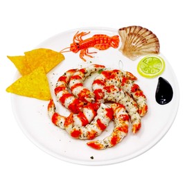 Lashuma Handmade Italian Ceramic Seafood Design Round Fish Plate 25cm