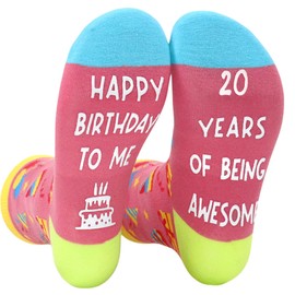 NOEMIN 20th Birthday Gifts for Girls - Ideas Socks Cotton 20 Year Old Teenage Socks Girls for Presents Birthday Gifts