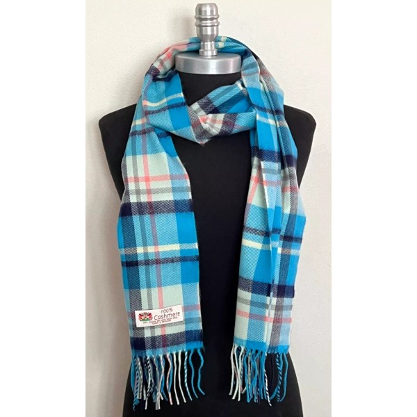 Unbranded 100% CASHMERE Scarf Soft Wool Made In England Plaid