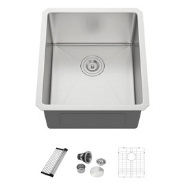 Dcolora 17 Inch Bar Sinks Undermount Small Kitchen Sink Wet Bar Prep Sink Single Bowl 16G Stainless Steel With Round Corners,DC-U9956