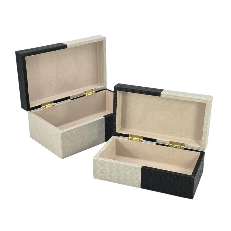 Galt International Vegan Leather Decorative Storage Boxes Large & Small