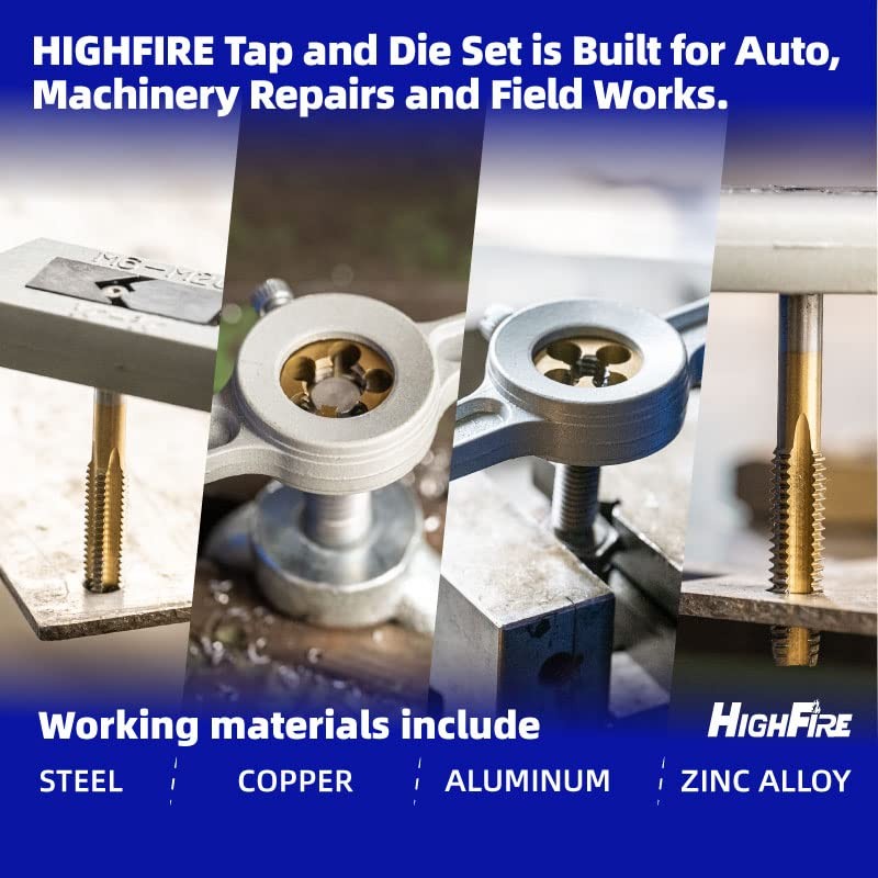 HIGHFIRE 86 PCS Tap and Die Set, SAE and Metric