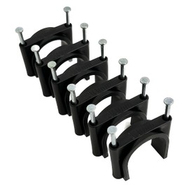 TR Cable® Pack of 50 Round Black Cable Clips with Strong Nails - Durable & Versatile - Ideal for Indoor/Outdoor Cable Management, 30mm