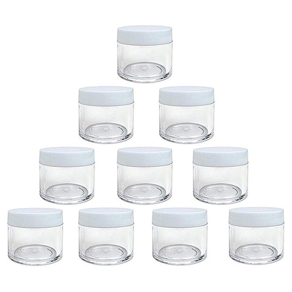 10 Pcs 30ml 1oz Plastic Cosmetic Jars Empty Refillable Clear