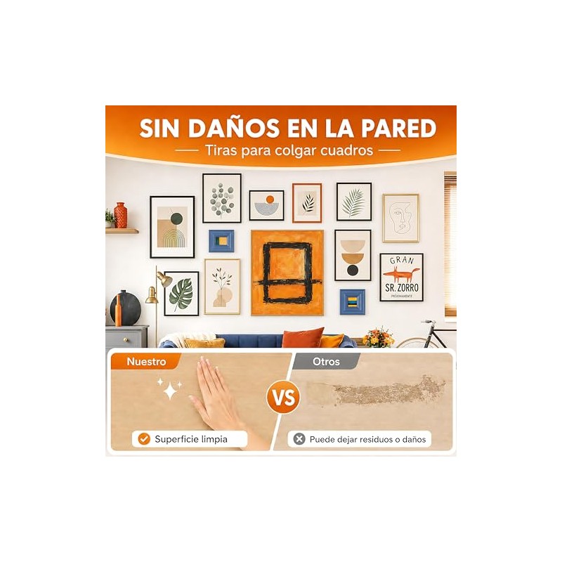 36 Pares 3M Adhesivos para pared, Picture Hanging Tiras, Colgar