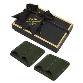 eZAKKA 2PCS Leather Pen Holder Clip for Notebook Notebook Pen Pencil Holder Clip,Green
