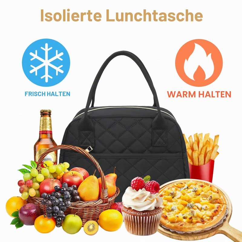 LOIDOU Insulated Lunch Bag, Small Cooler Bag for Office, School,